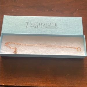 Touchstone Crystal Circle Necklace in Rose Gold